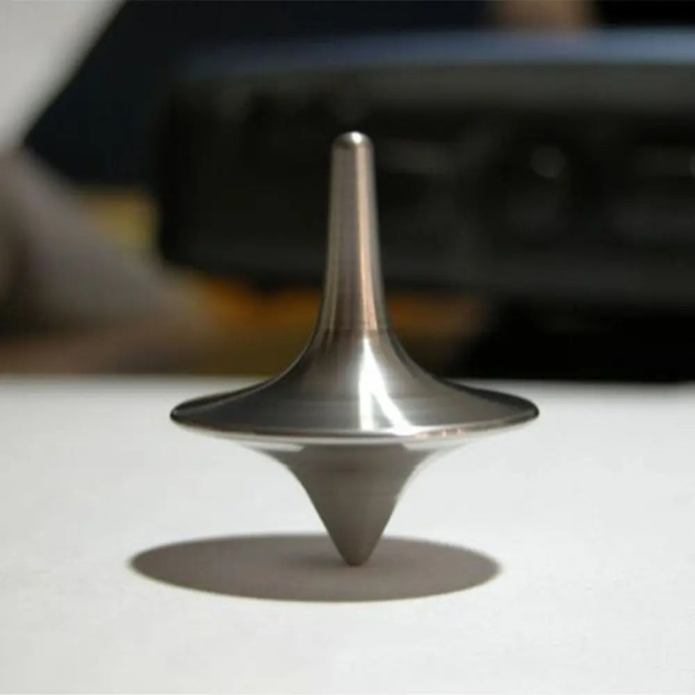 Discover the Ultimate Stress Relief with Our Silver Metal Gyro Spinning Top - Perfect Fidget Toy for Adults!