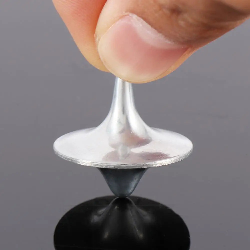 Discover the Ultimate Stress Relief with Our Silver Metal Gyro Spinning Top - Perfect Fidget Toy for Adults!